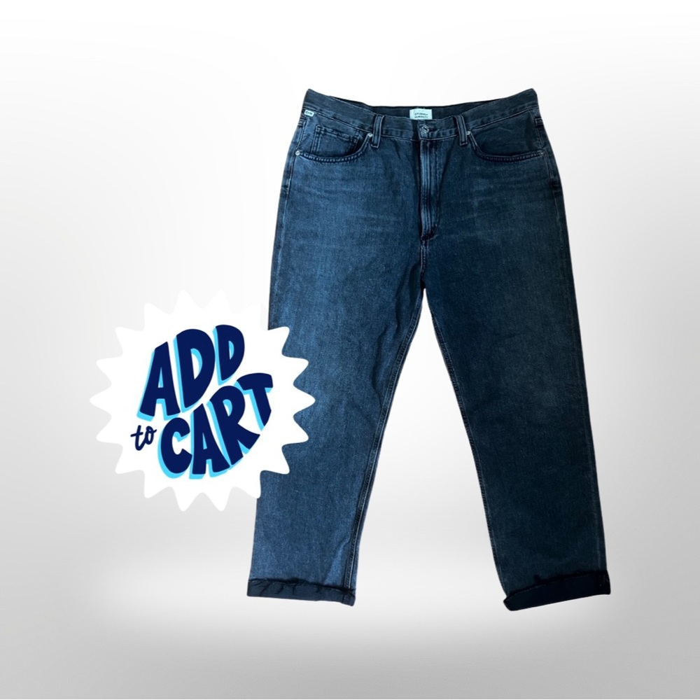Citizens of Humanity Daphne Crop in light black wash, size 32. Never worn.
